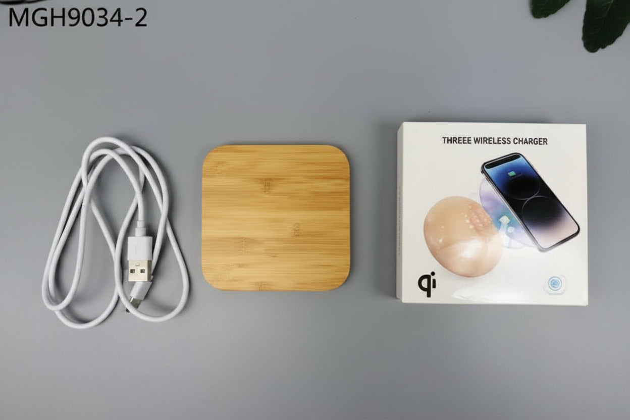 Bamboo Wireless Charger Square | Model 9034-2