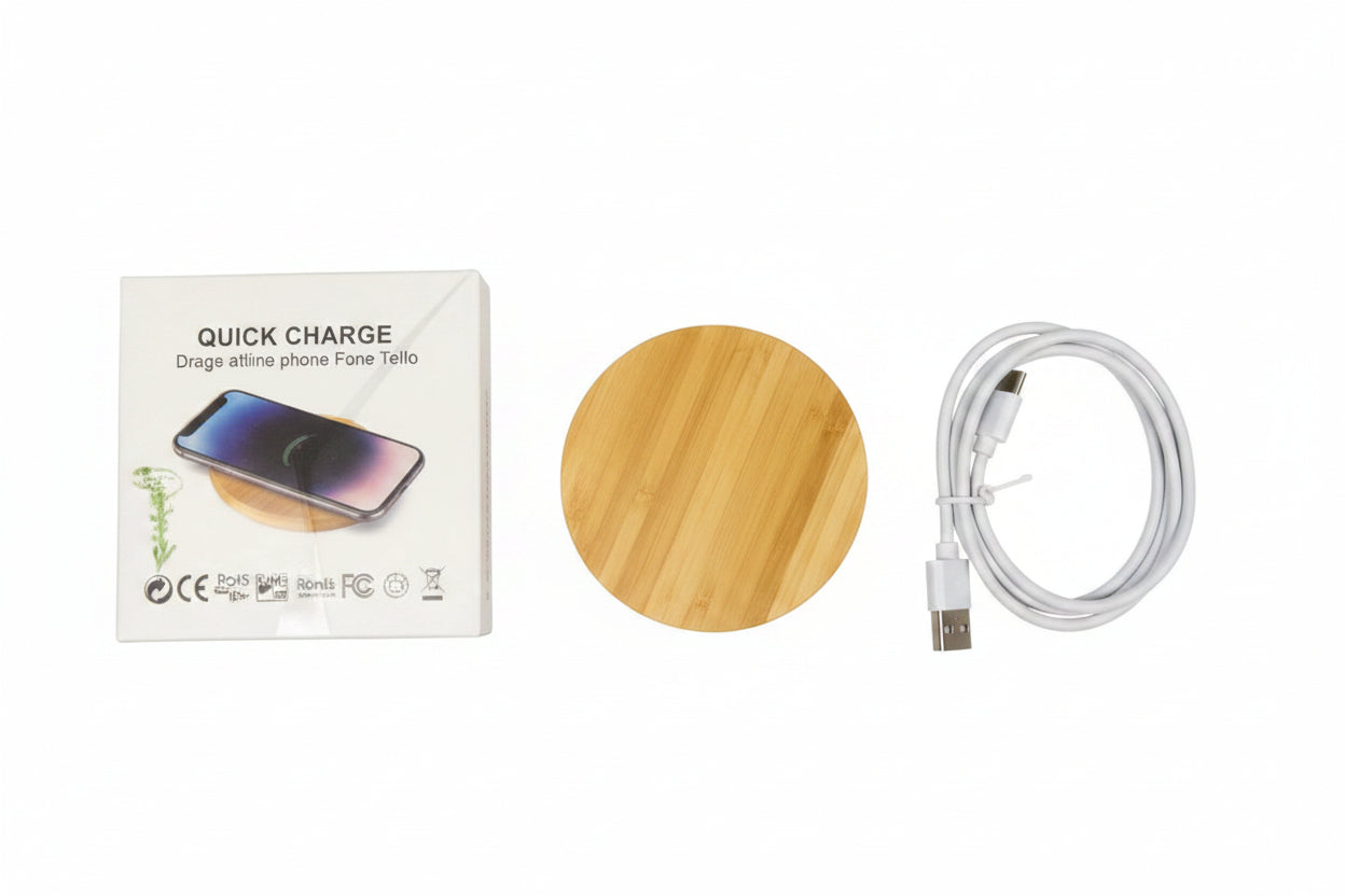 Bamboo Wireless Charger Round | Model 9034-3