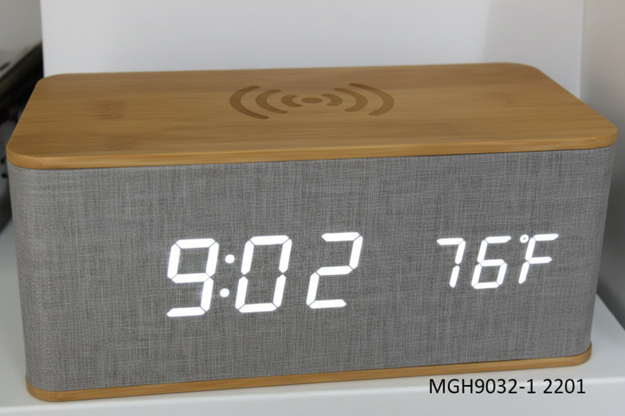 Bamboo Digital Clock 2201 | Model 9032-1 | Eco-Friendly Desk Clock