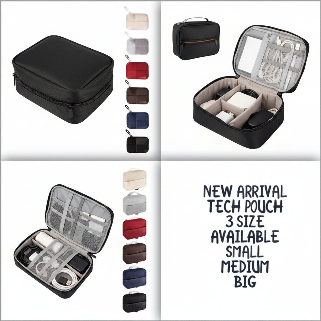 Tech Pouch - New | Organiser Pouch for Cables, Gadgets & Accessories
