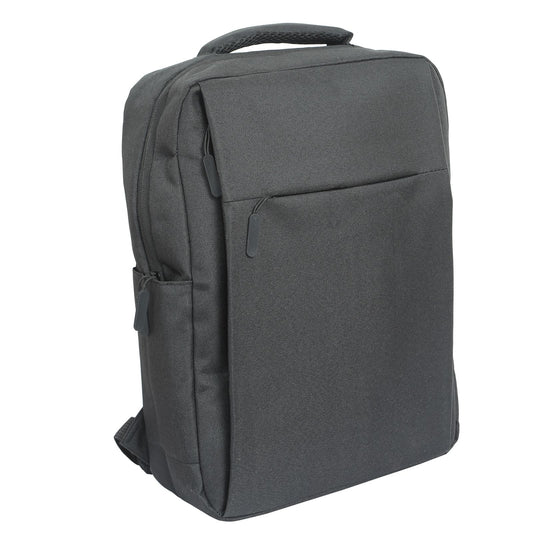MGH9014-2 black laptop backpack with front and side pockets and top carry handle