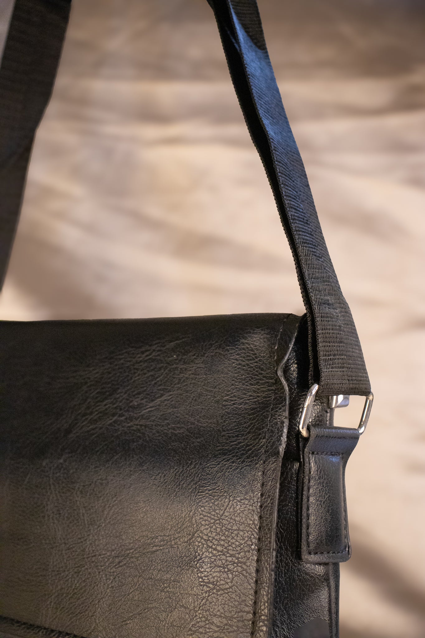 PU Laptop Sling Bag – Water-Resistant with 3 Compartments