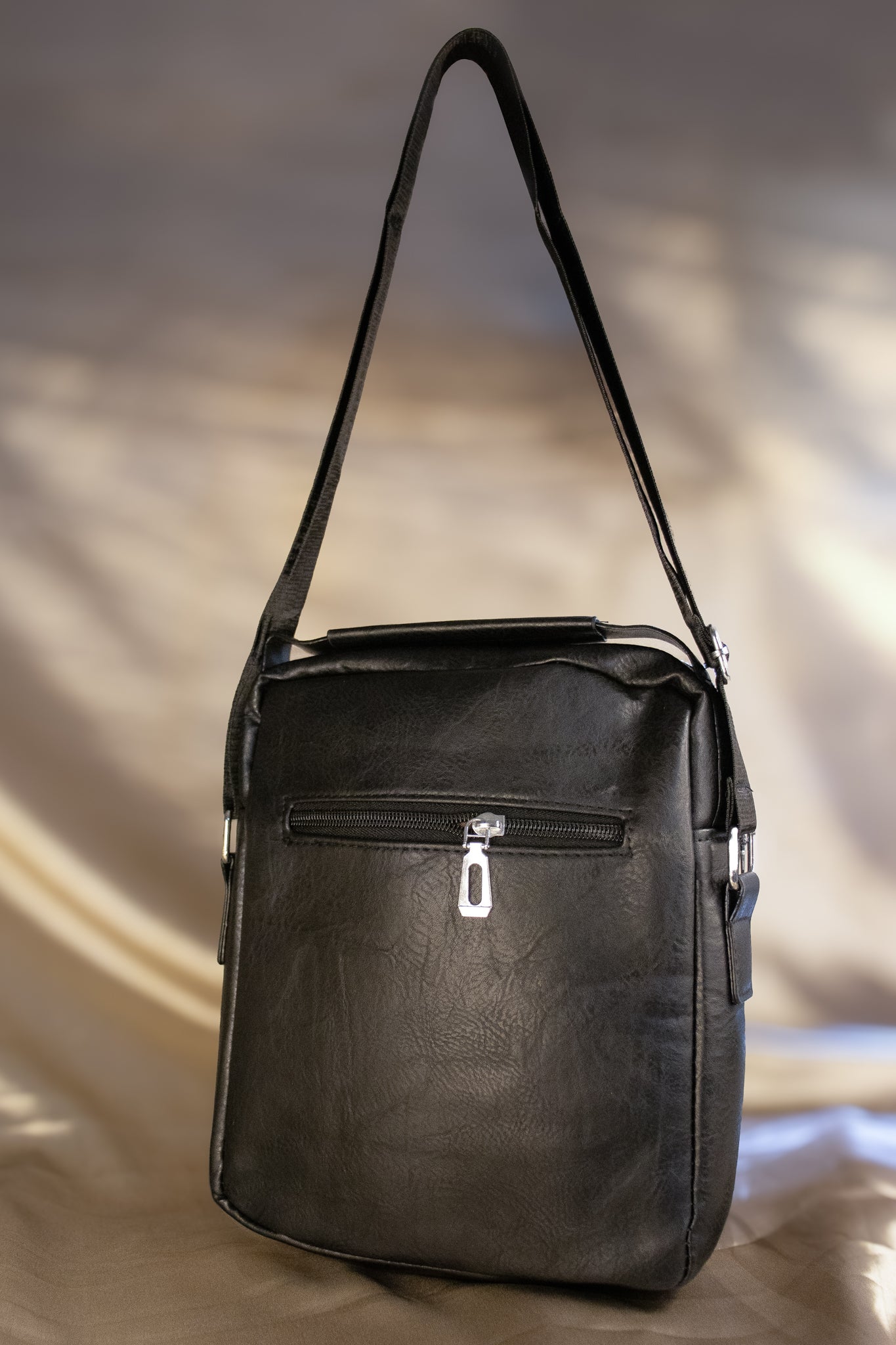 PU Laptop Sling Bag – Water-Resistant with 3 Compartments