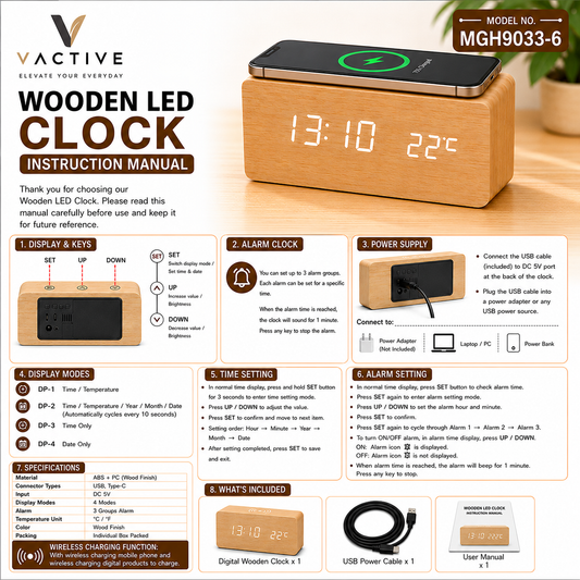 MGH9033-6 | Bamboo Digital Clock